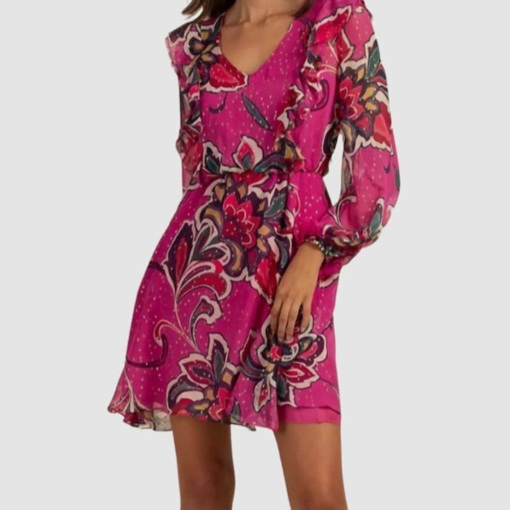 Trina Turk Pink silk metallic dress